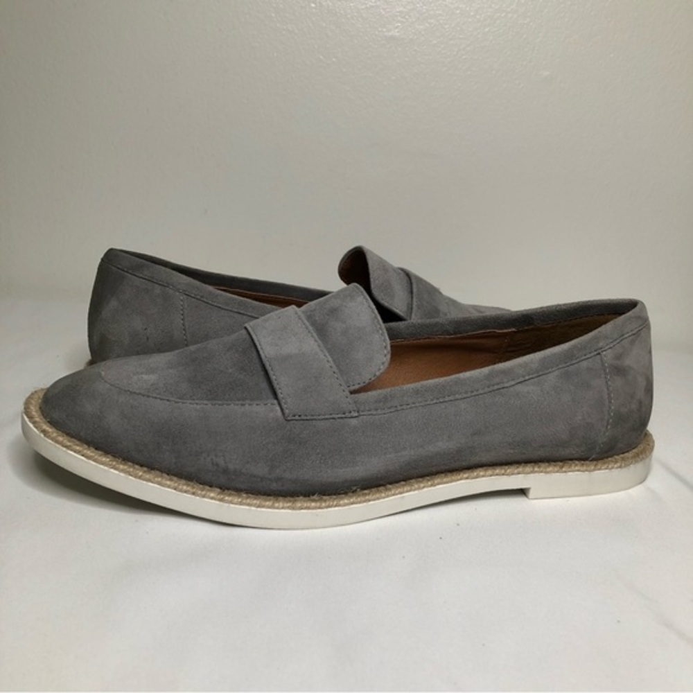 Caslon Tristan Grey Suede Loafers Espadrille Jute Slip On Shoes Womens Size 9M